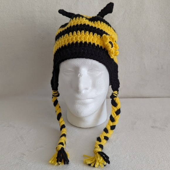 Hat Handmade Bumblebee One Size Fits Most Adults EUC - Picture 4 of 9
